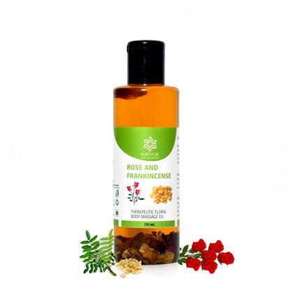BODY MASSAGE OIL - Rose & Frankinscense-Therupatic Floral Massage Oil