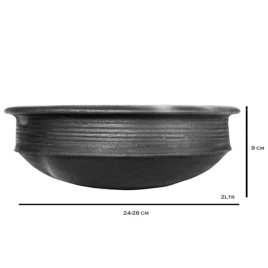 Black Clay Pot 2 Litre with Lid