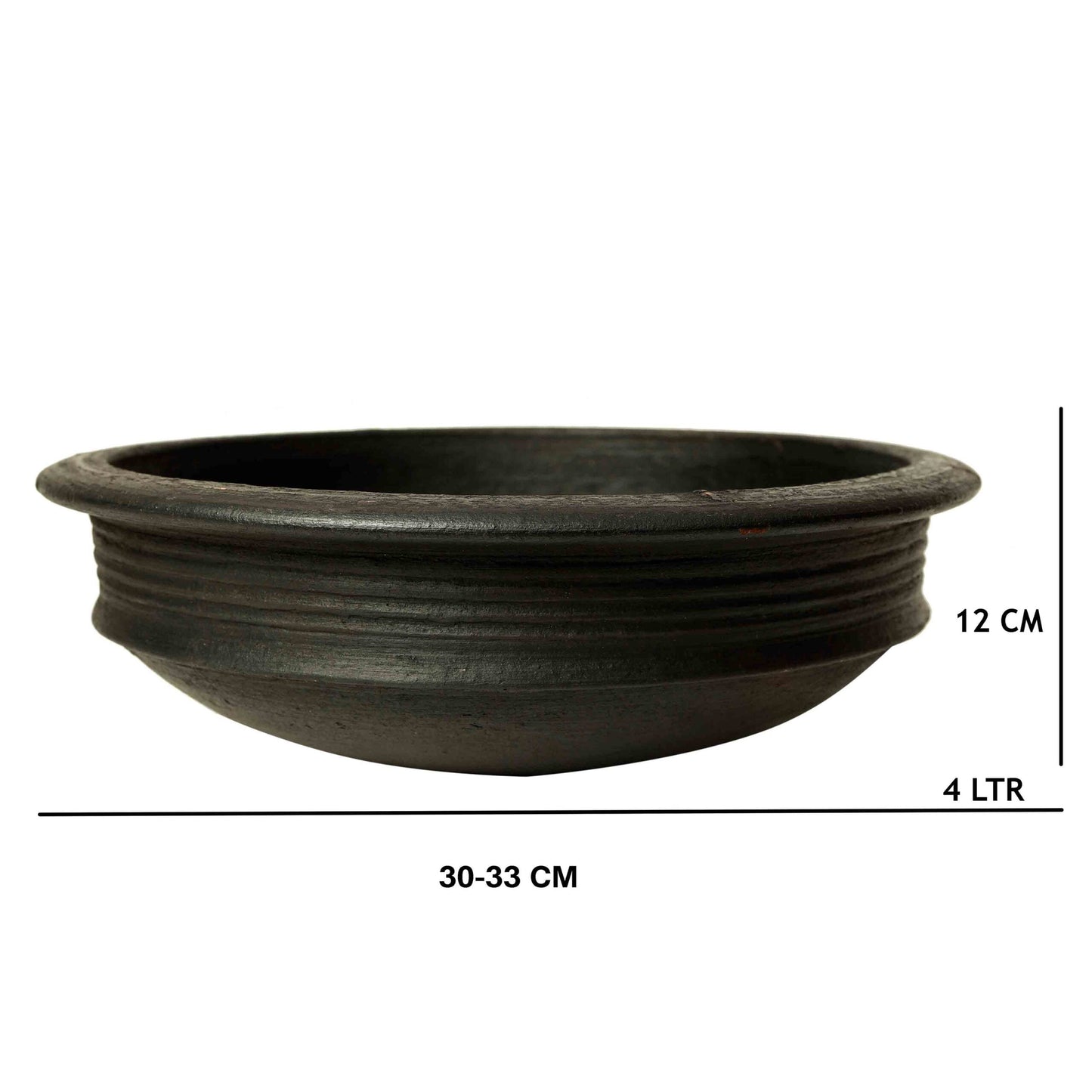 Black Clay Pot 4 Litre with Lid