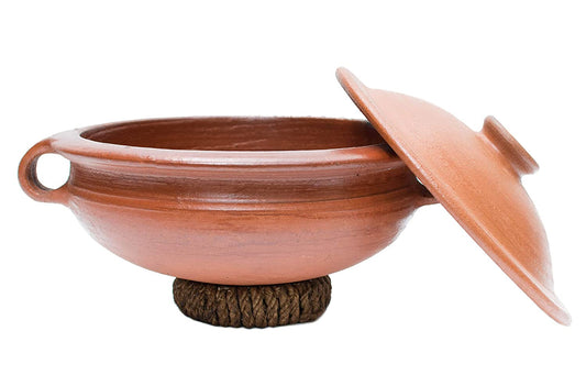 Red Clay Kadai with Lid 1 Litre