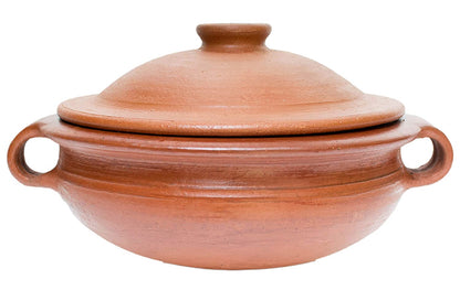 Red Clay Kadai with Lid 2 Litre