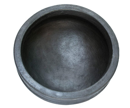 Black Earthen Biriyani Pot 2 Litre with Lid