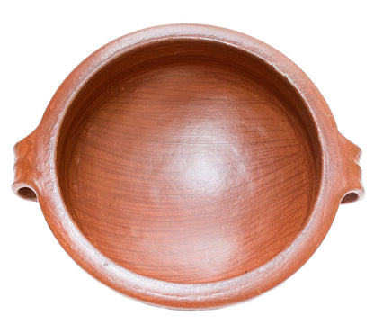 Red Clay Kadai with Lid 3 Litre