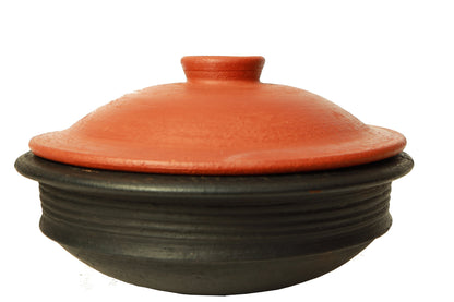 Black Clay Pot Set with Lid (1,2,3Litre)