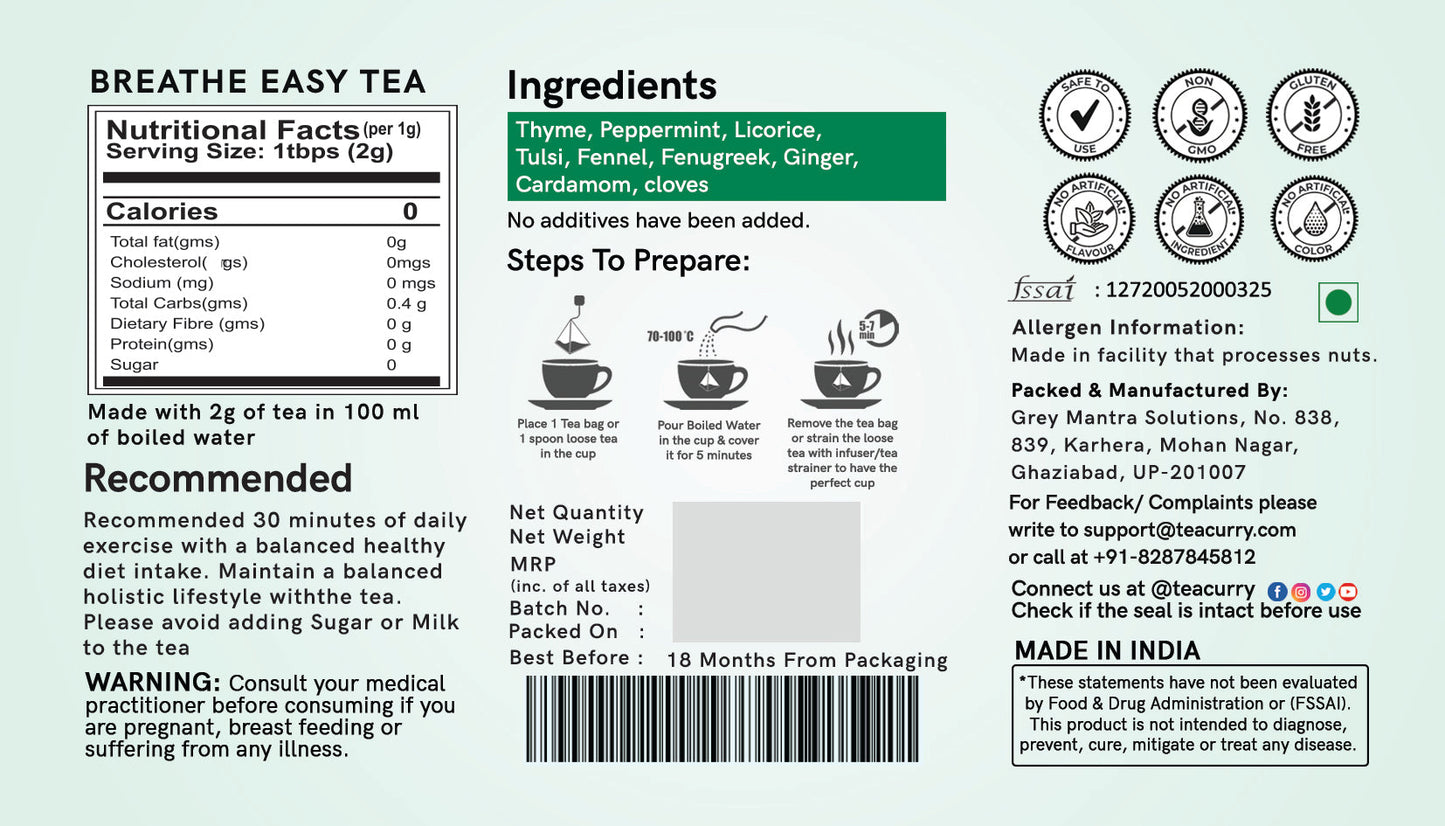 Anti Smoking Tea (1 Month Pack | 30 Tea Bags)- Lung Cleanse Tea