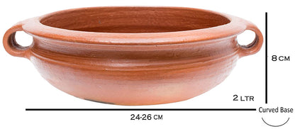 Red Clay Kadai with Lid 2 Litre