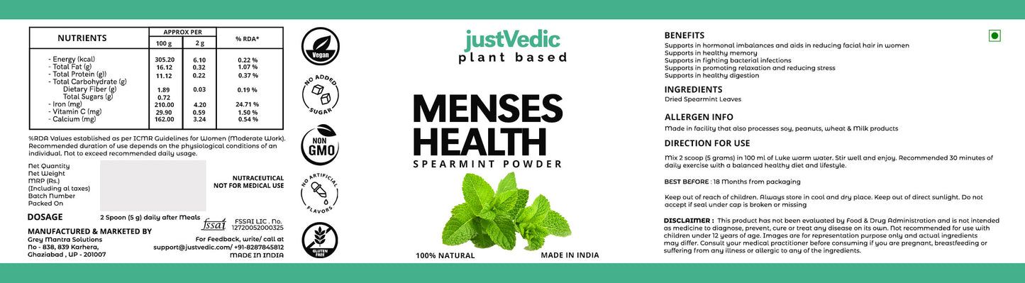 Menses Health Drink Mix (200 Grams, 1 Month Pack)- Helps with Period Health