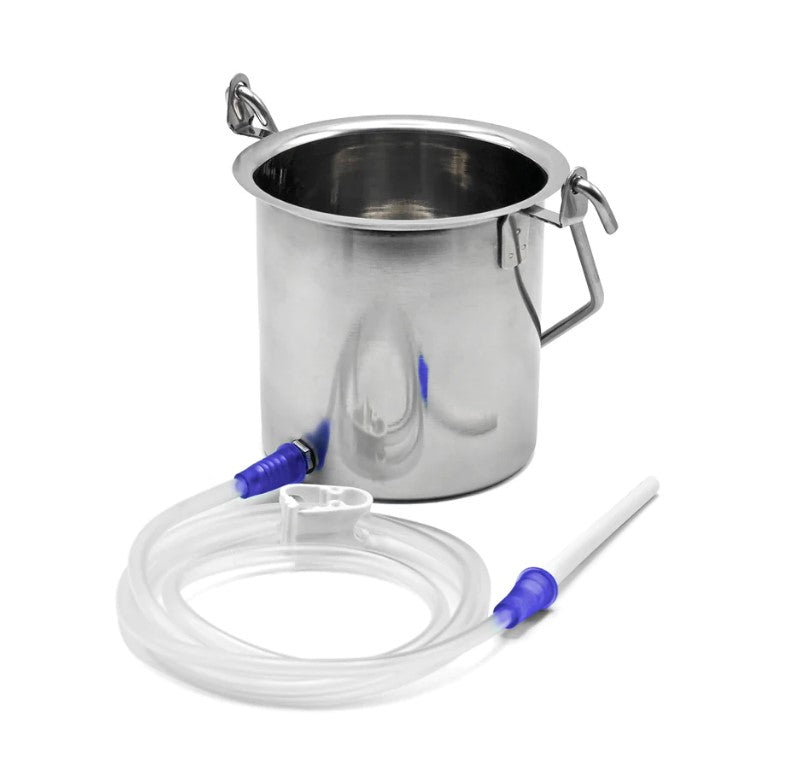 Steel Enema Pot with Tube & Nozzles, 1L Can - Made using high-grade steel - Eco-friendly, Sturdy & Durable