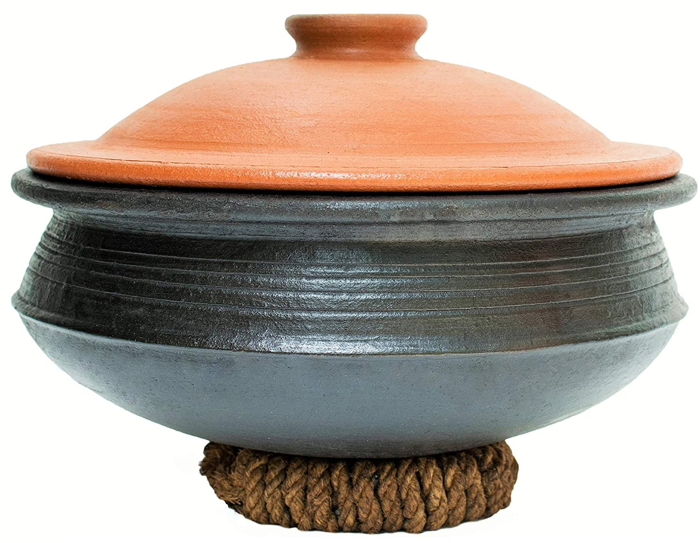Black Earthen Biriyani Pot 3 Litre with Lid