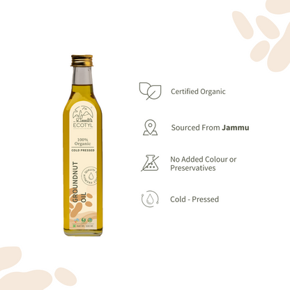 Organic Cold-Pressed Groundnut (Peanut) Oil ( 500 g )
