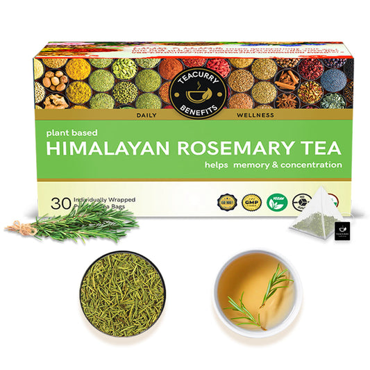 Himalayan Rosemary Tea (1 Month Pack, 30 Tea Bags)- Helps with Blood Sugar, Brain & Eye Health