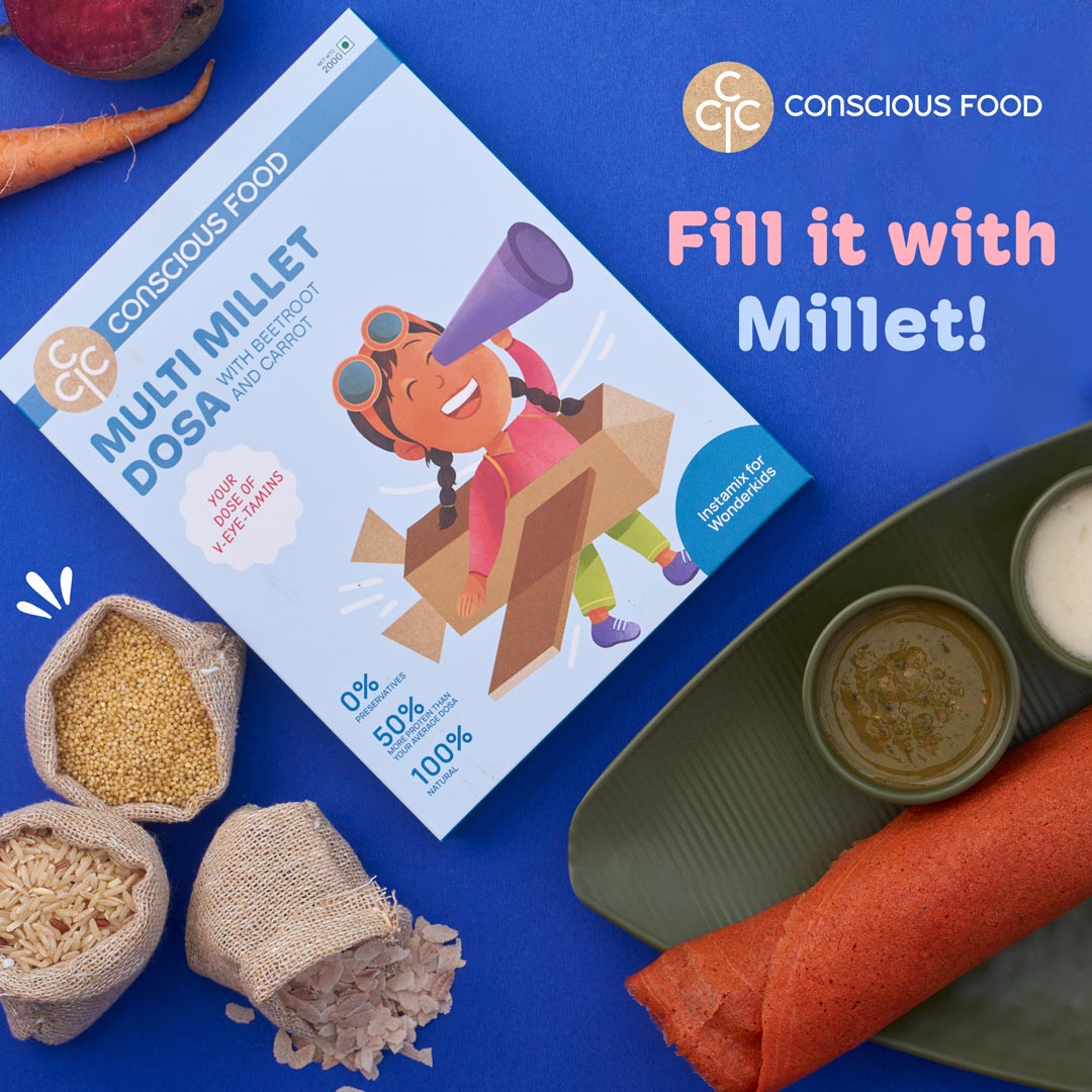 Multi Millet Dosa Mix | 200g | Infused With Beetroot and Carrot |