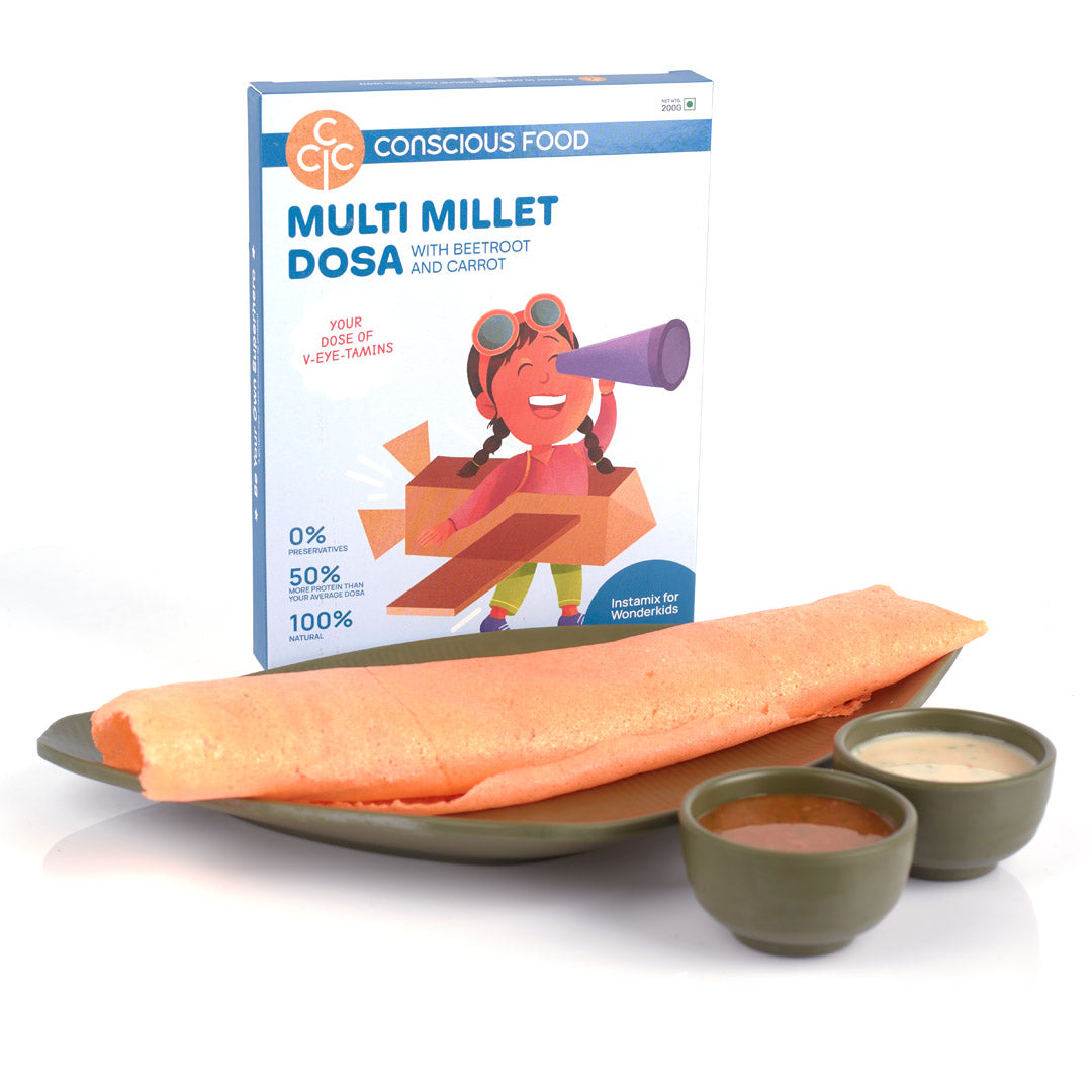 Multi Millet Dosa Mix | 200g | Infused With Beetroot and Carrot |