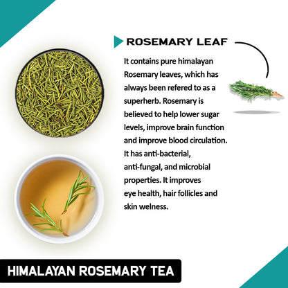 Himalayan Rosemary Tea (1 Month Pack, 30 Tea Bags)- Helps with Blood Sugar, Brain & Eye Health